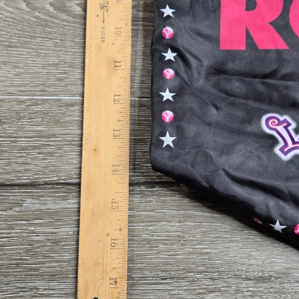 Club Libby Lu Drawstring Backpack Girls OS Black Pink Stars Rock Y2K Bag